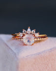 Vivian Grace Jewelry Ring Petite Ava Moonstone Ring Set