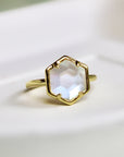 Vivian Grace Jewelry Ring Sashi Mother of Pearl Hexagon Ring