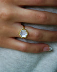 Vivian Grace Jewelry Ring Sashi Mother of Pearl Hexagon Ring