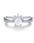 Vivian Grace Jewelry Ring Silver / 5 Petite Ava Moonstone Ring Set