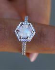 Vivian Grace Jewelry Rings Emma Hexagon Moonstone Ring