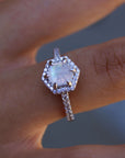 Vivian Grace Jewelry Rings Emma Hexagon Moonstone Ring