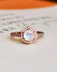 Vivian Grace Jewelry Rings Emma Hexagon Moonstone Ring