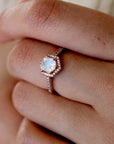 Vivian Grace Jewelry Rings Emma Hexagon Moonstone Ring