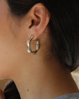 Vivian Grace Jewelry Sterling Silver Bamboo Hoops