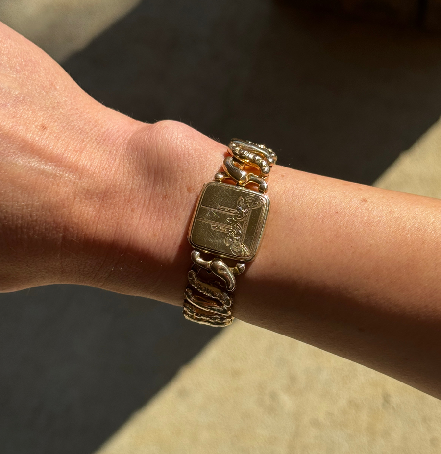 Gold Filled Sweetheart Bracelet with Locket- Vintage
