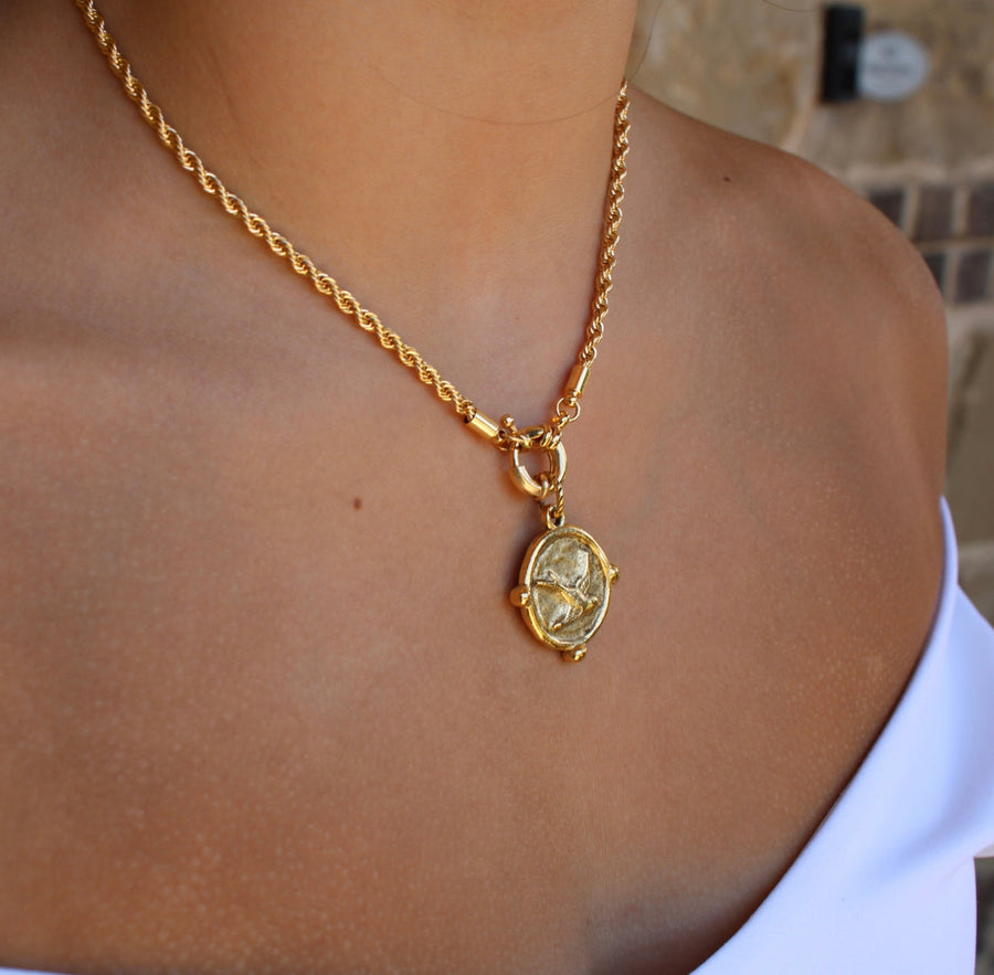 Vivian Grace Antique Gold OOAK Antique Gold Coin Pendant