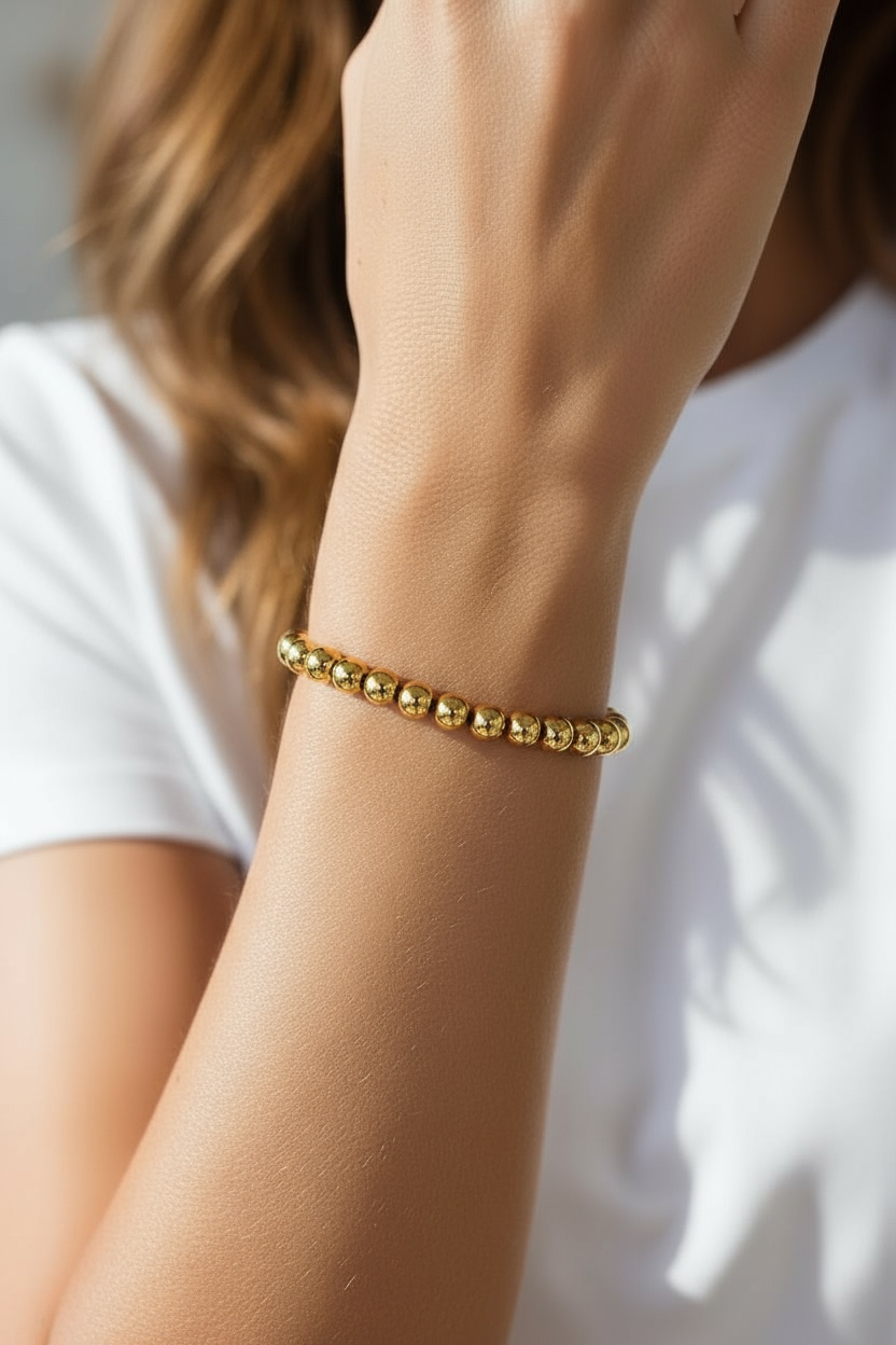 Vivian Grace Bracelet 14k Gold Filled Beaded Stretch Bracelet – 5mm