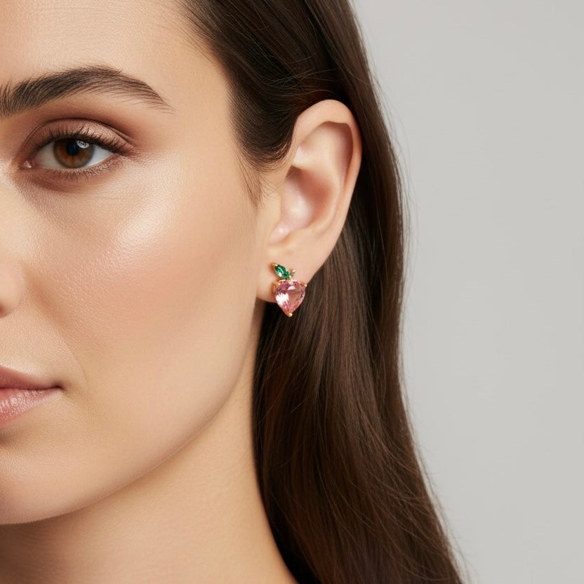 Vivian Grace Earrings Apple Heart Stud Earrings