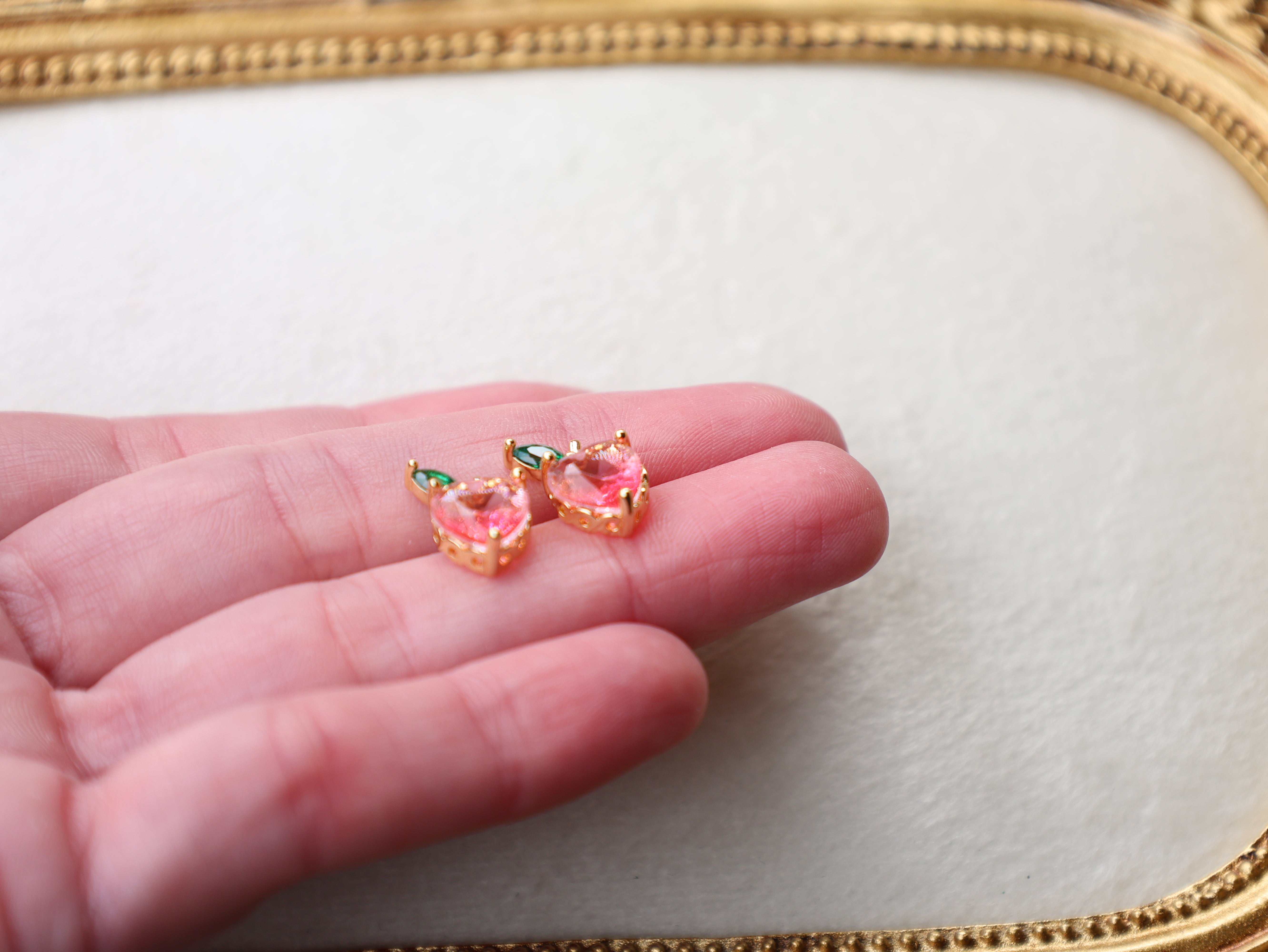 Vivian Grace Earrings Apple Heart Stud Earrings
