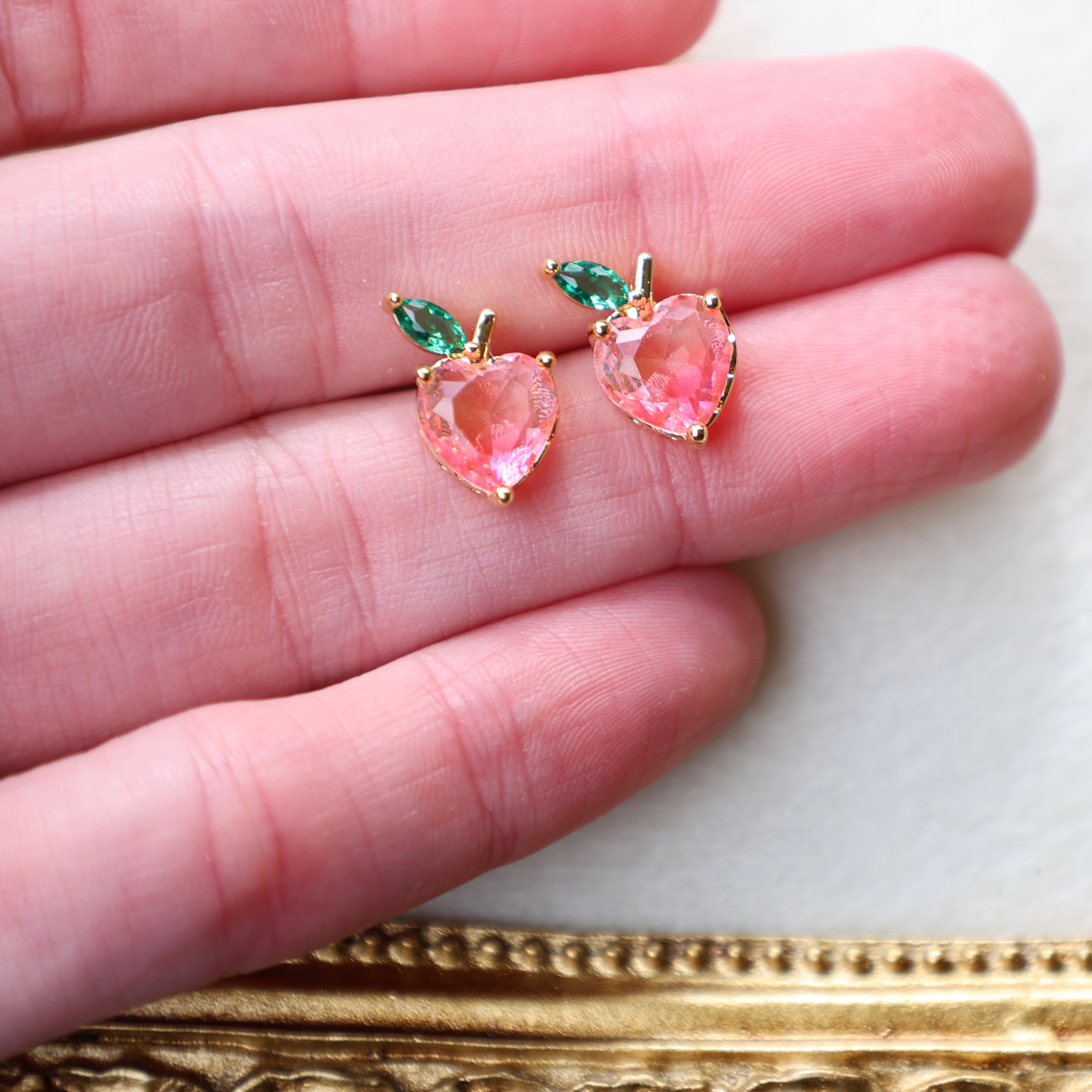 Vivian Grace Earrings Apple Heart Stud Earrings
