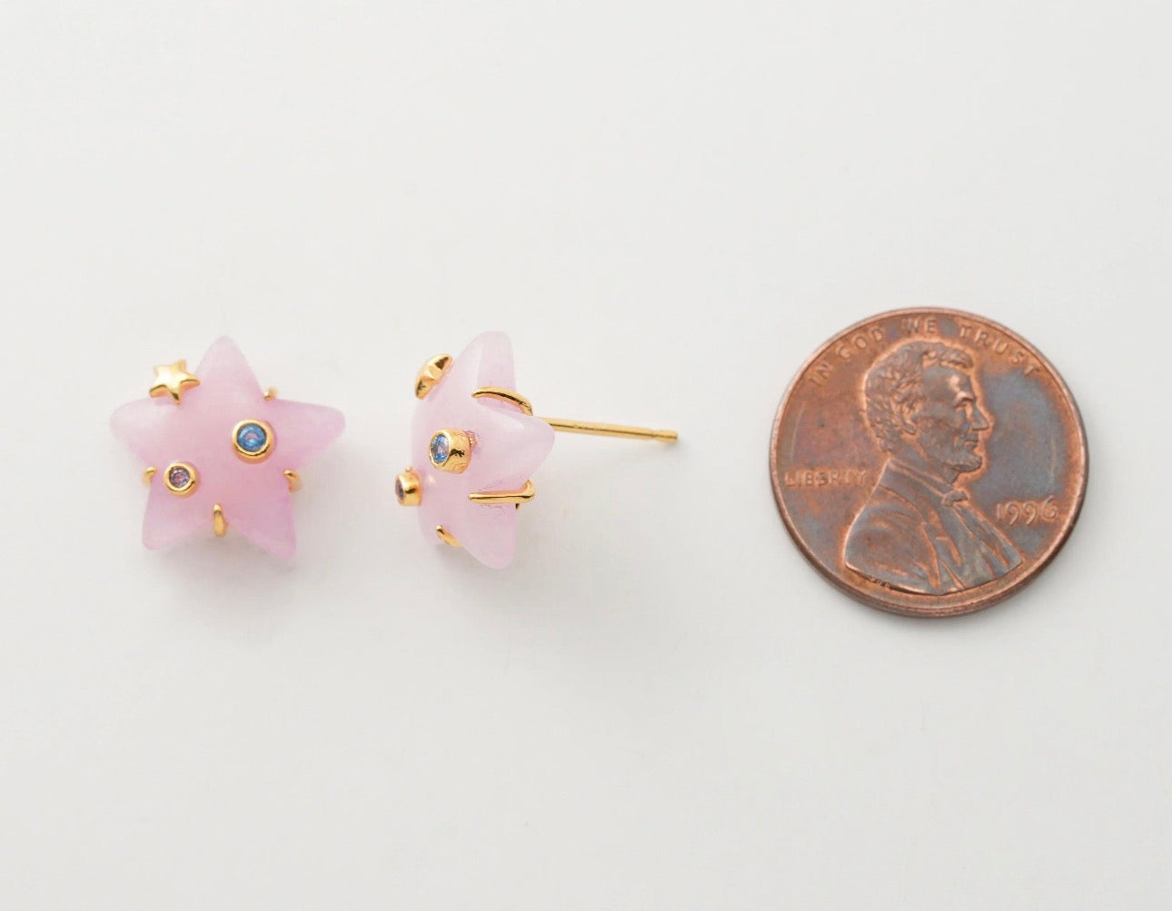 Vivian Grace Earrings Celestial Rose Quartz Stud Earrings