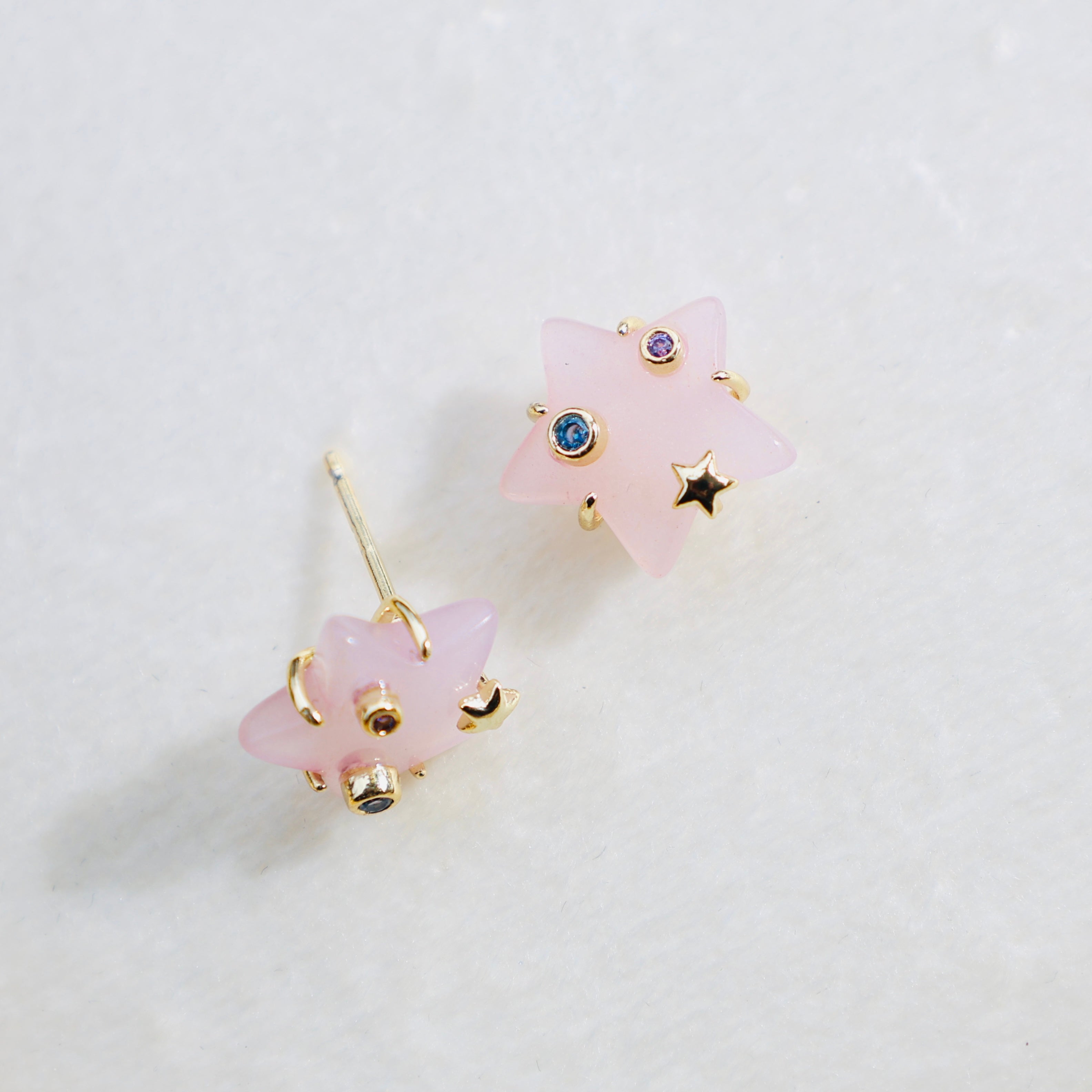 Vivian Grace Earrings Celestial Rose Quartz Stud Earrings