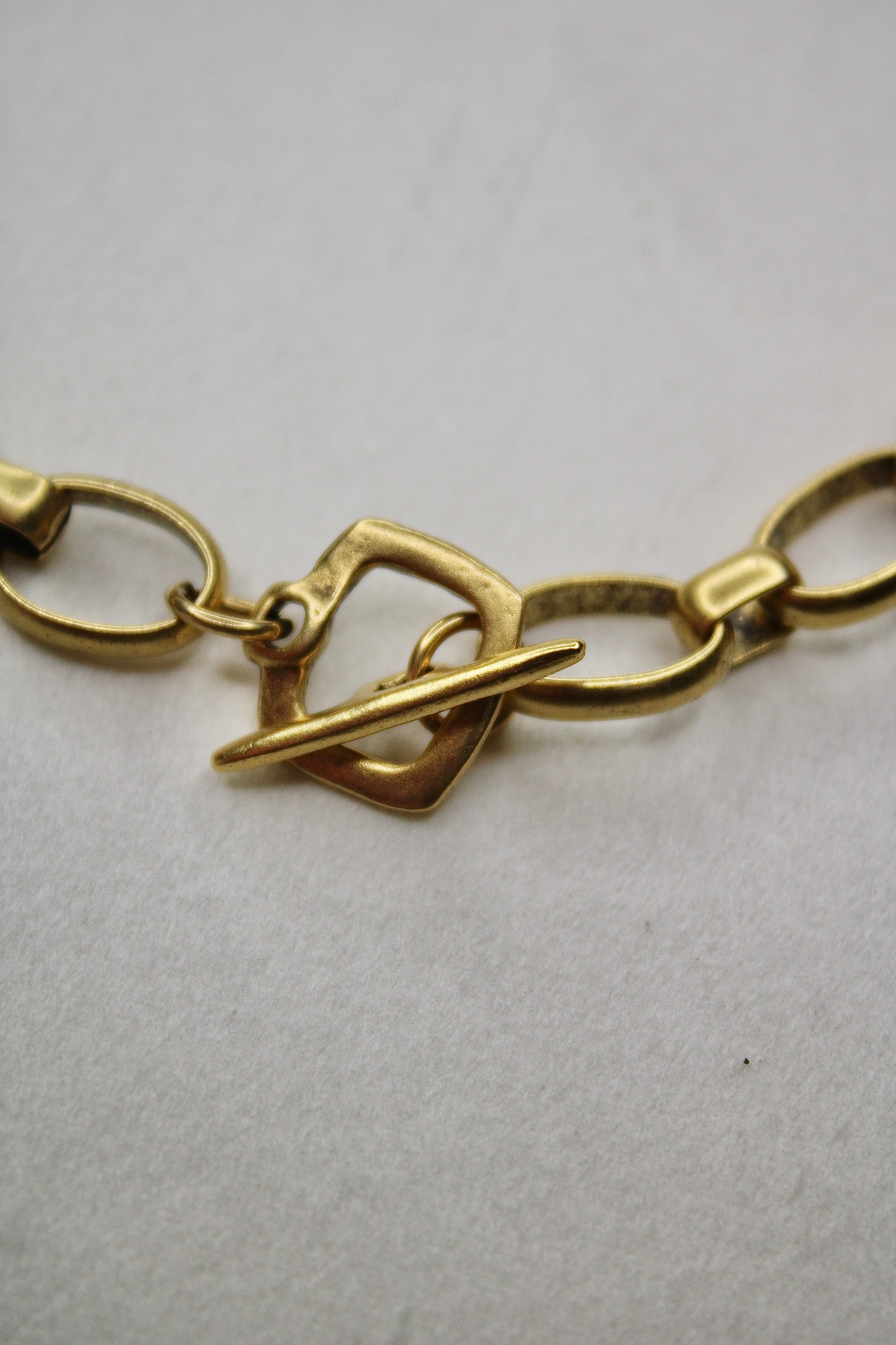 Vivian Grace Gold Antiqued Gold Chunky Puff Heart Necklace