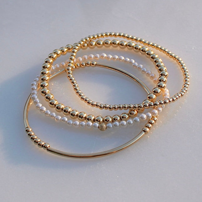 Vivian Grace Jewelry Bracelet 2.5mm Gold Bead Bracelet - 14k Gold Filled