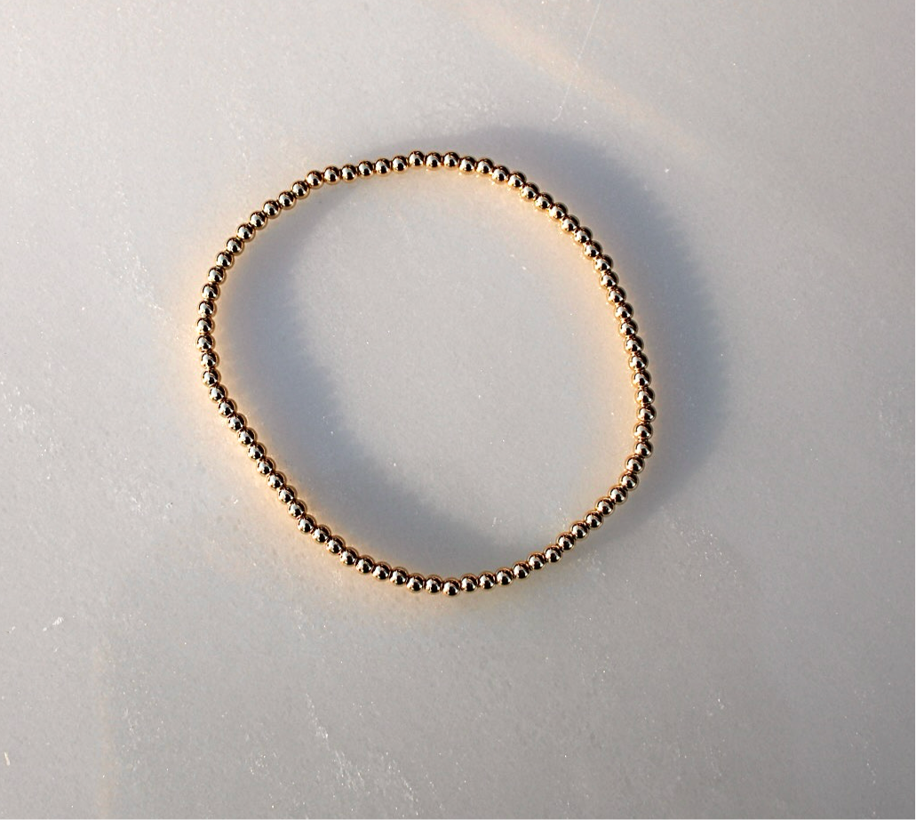 Vivian Grace Jewelry Bracelet 2.5mm Gold Bead Bracelet - 14k Gold Filled