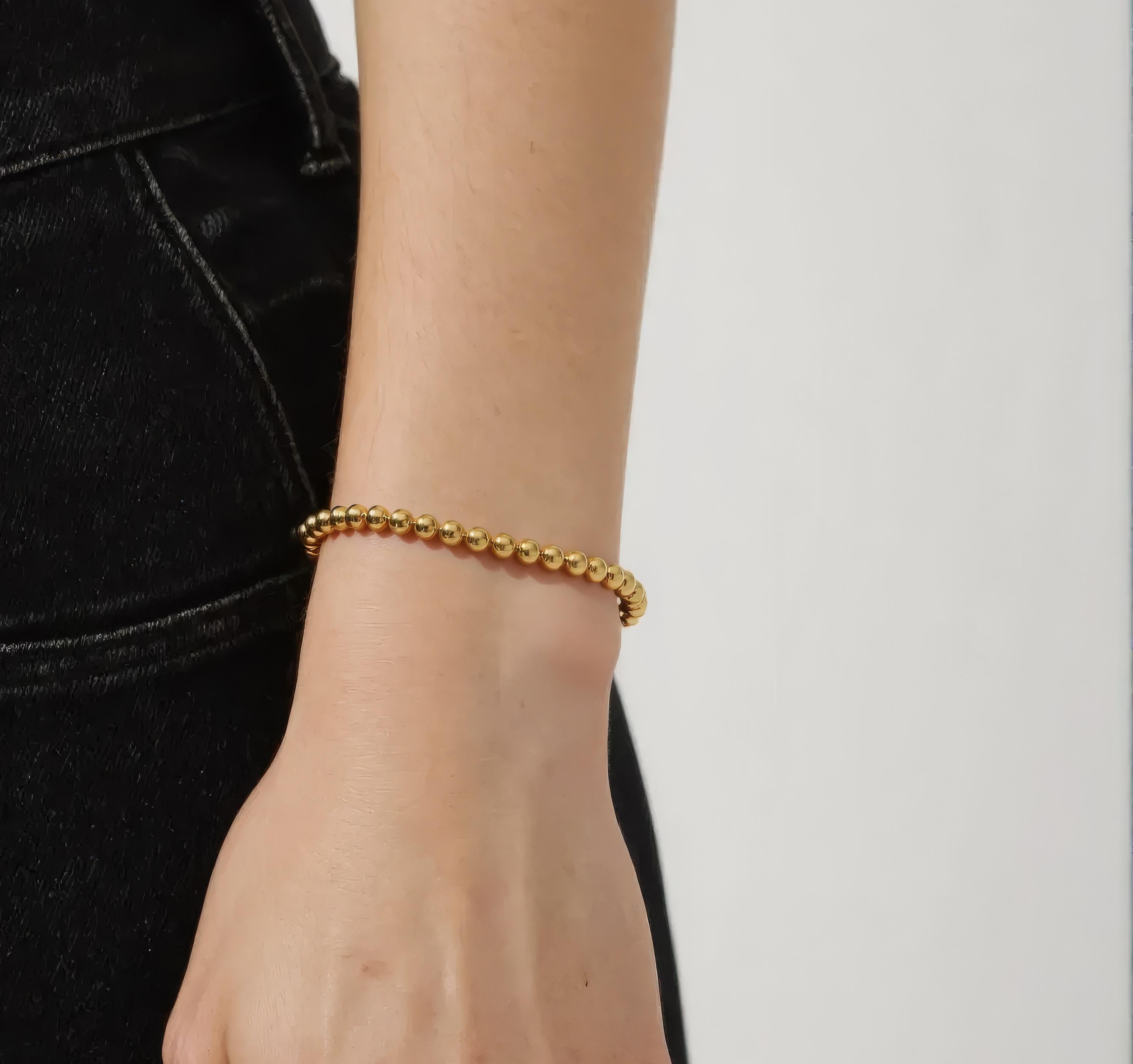 Vivian Grace Jewelry Bracelet 4mm Gold Bead Bracelet - 14k Gold Filled
