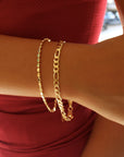 Vivian Grace Jewelry Bracelet 7.5” inches 5mm Gold Filled Figaro Chain Bracelet