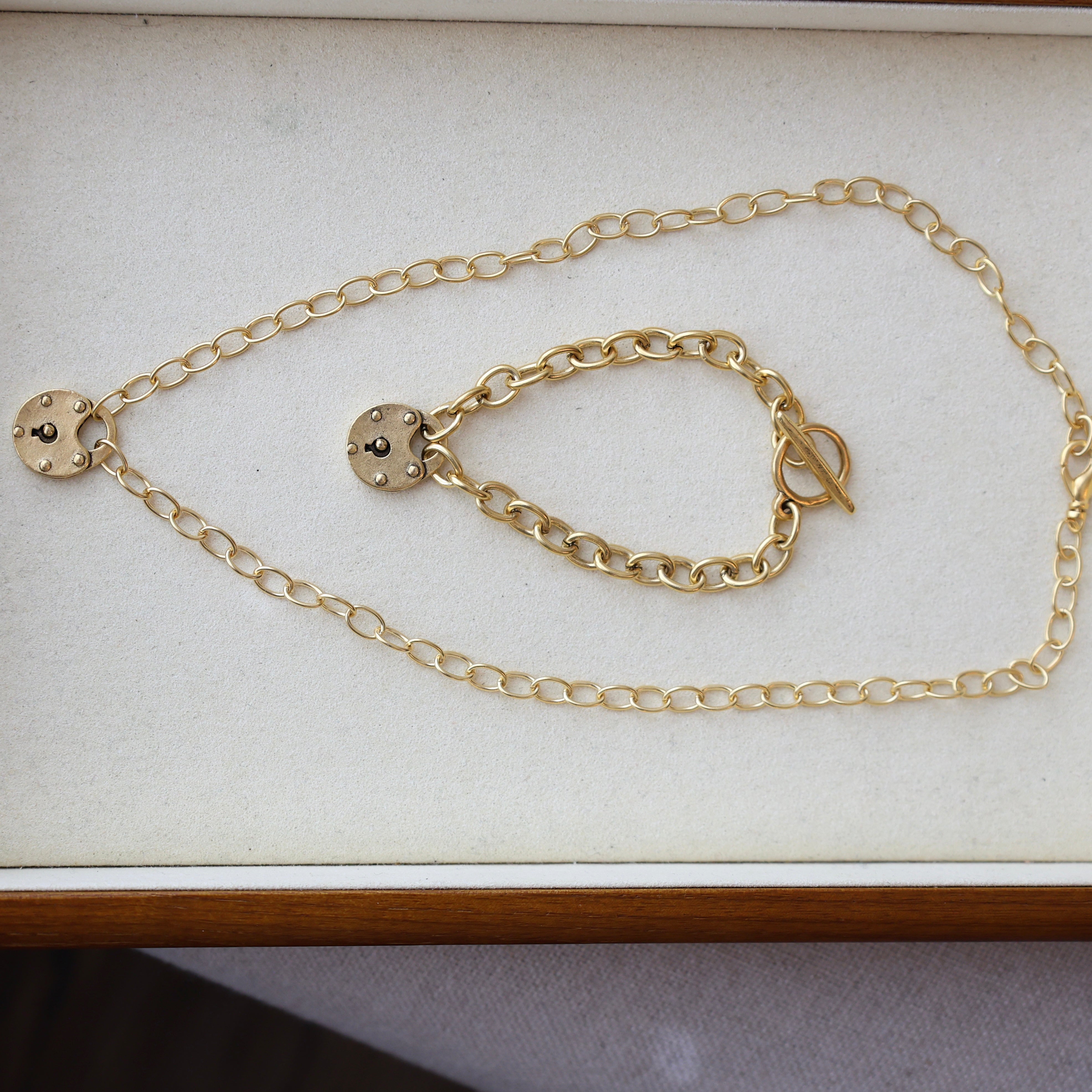 Vivian Grace Jewelry Bracelet Antiqued Gold Antiqued Gold Lock Bracelet