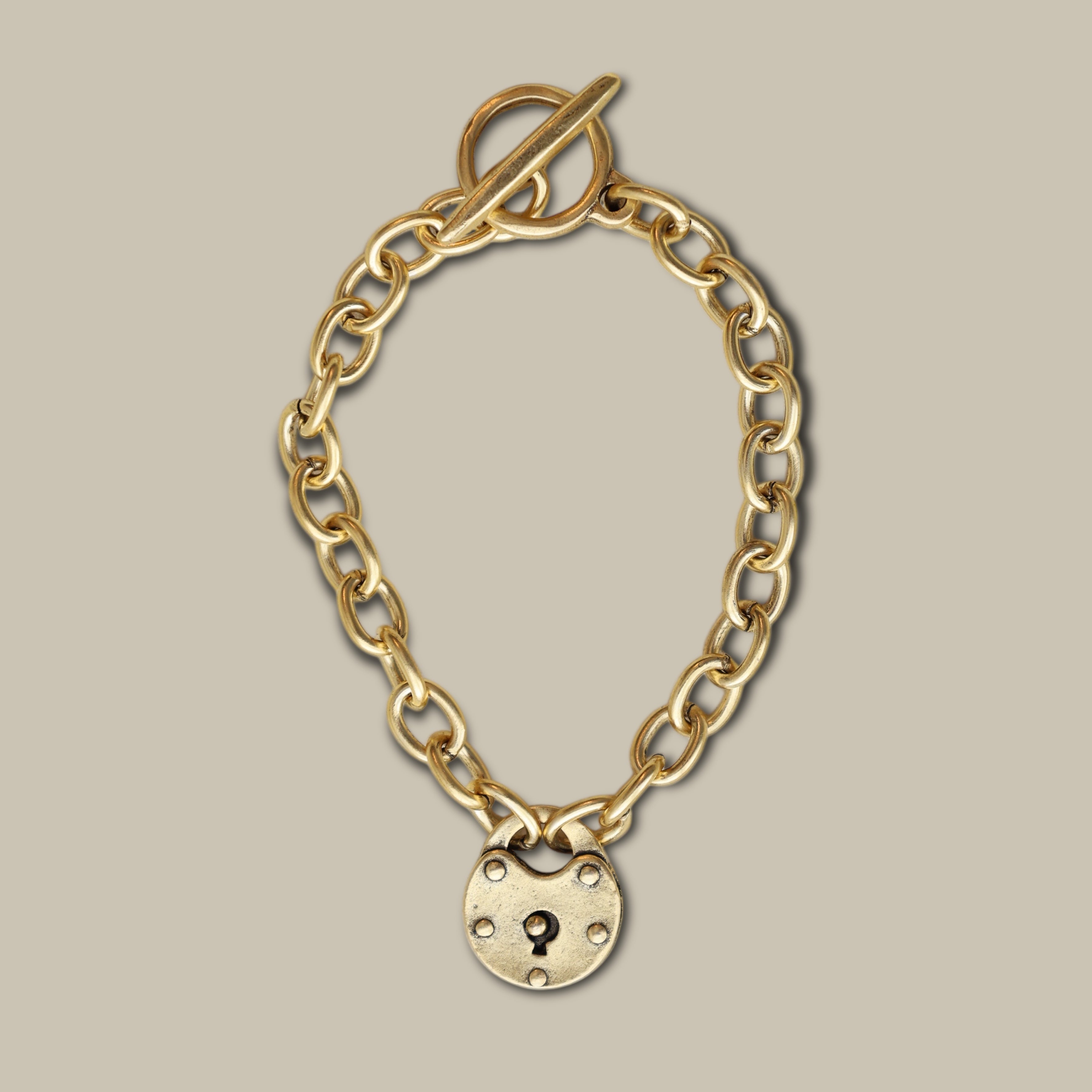 Vivian Grace Jewelry Bracelet Antiqued Gold Antiqued Gold Lock Bracelet