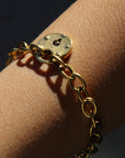 Vivian Grace Jewelry Bracelet Antiqued Gold Lock Bracelet