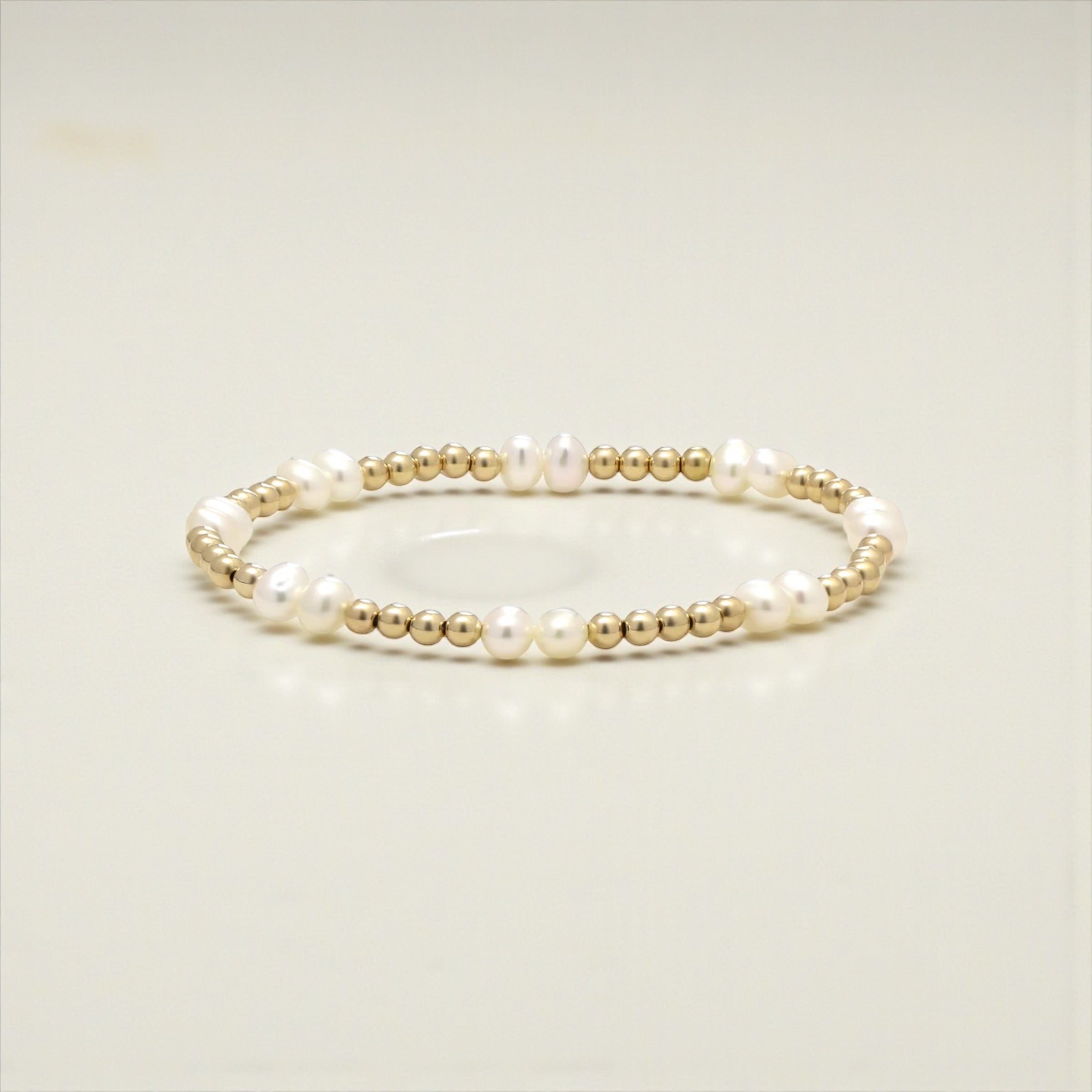 Vivian Grace Jewelry Bracelet Freshwater Pearl and 14k Gold Filled Bead Bracelet - 6.5”