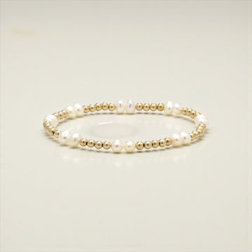 Vivian Grace Jewelry Bracelet Freshwater Pearl and 14k Gold Filled Bead Bracelet - 6.5”