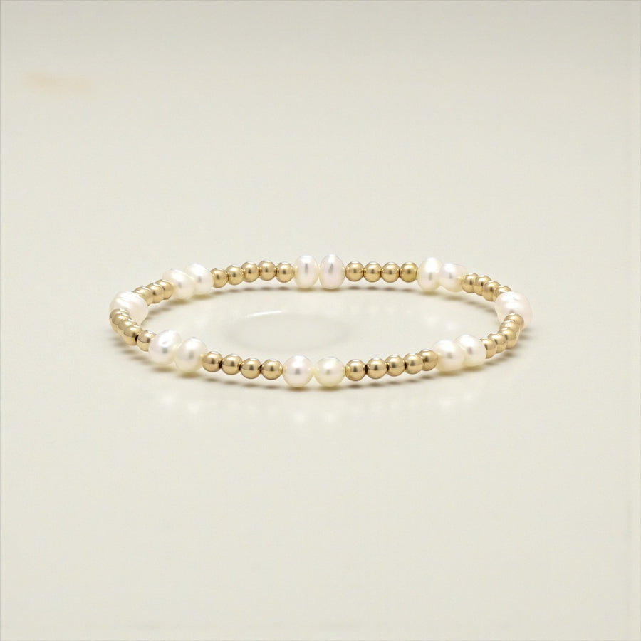 Vivian Grace Jewelry Bracelet Freshwater Pearl and 14k Gold Filled Bead Bracelet - 6.5”