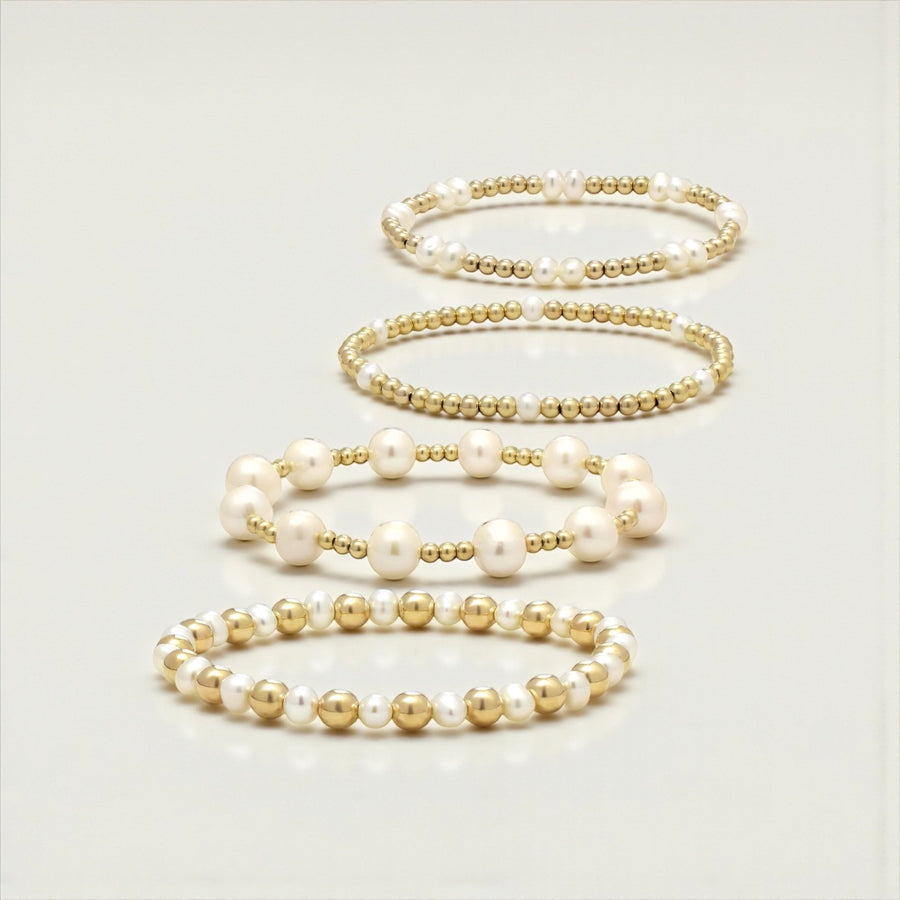 Vivian Grace Jewelry Bracelet Freshwater Pearl and 14k Gold Filled Bead Bracelet - 6.5”