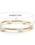 Vivian Grace Jewelry Bracelet Freshwater Pearl and 14k Gold Filled Bead Bracelet- 6.5”