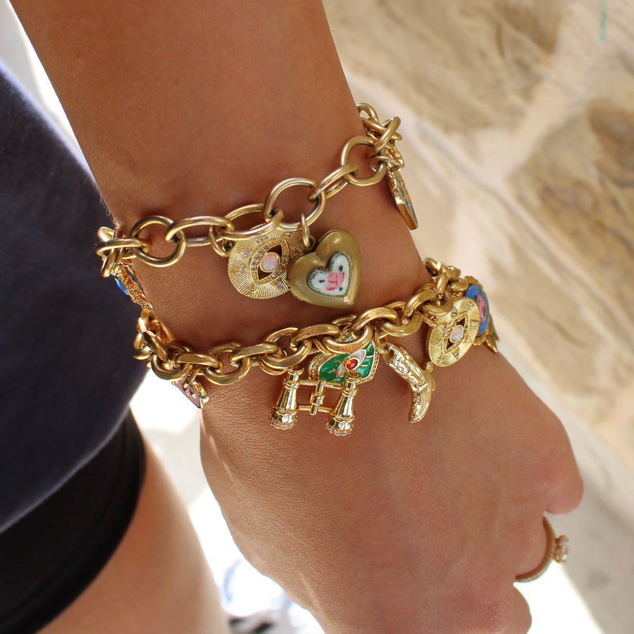 Vivian Grace Jewelry Bracelet Gold Antiqued Gold Charm Bracelet