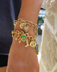 Vivian Grace Jewelry Bracelet Gold Antiqued Gold Charm Bracelet