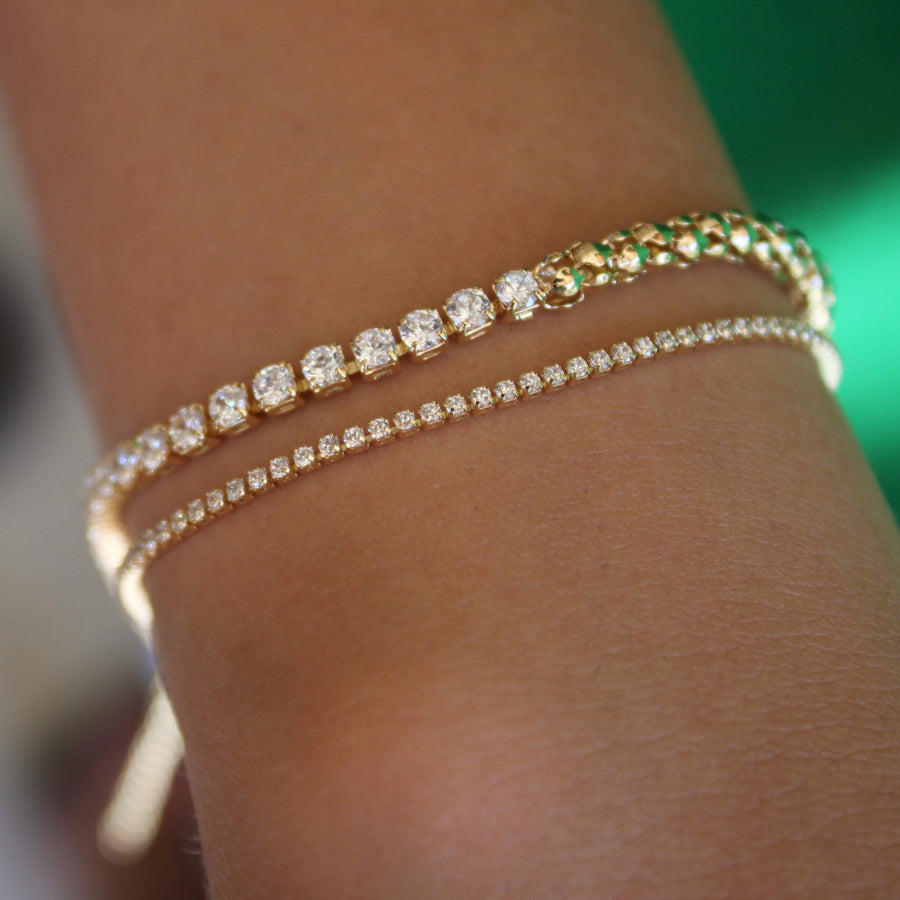 Vivian Grace Jewelry Bracelet Gold Baby Tennis Bracelet- 1mm