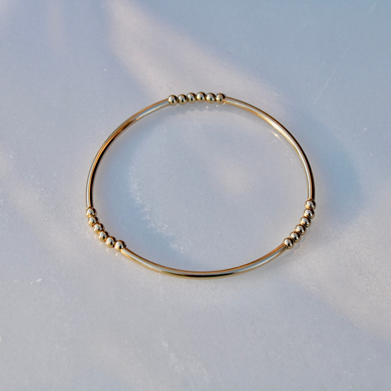 Vivian Grace Jewelry Bracelet Gold Bar Beaded Bracelet - 14k Gold Filled