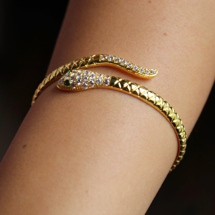 Gold Snake Cuff Bracelet