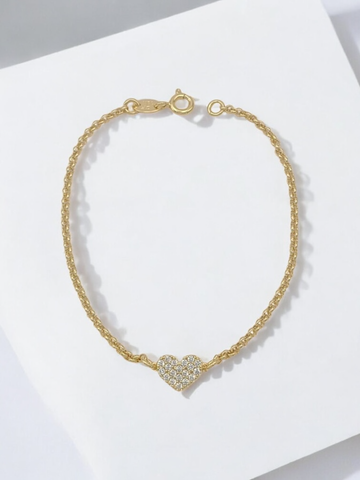Vivian Grace Jewelry Bracelet Gold Pave Heart Bracelet