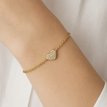 Vivian Grace Jewelry Bracelet Gold Pave Heart Bracelet