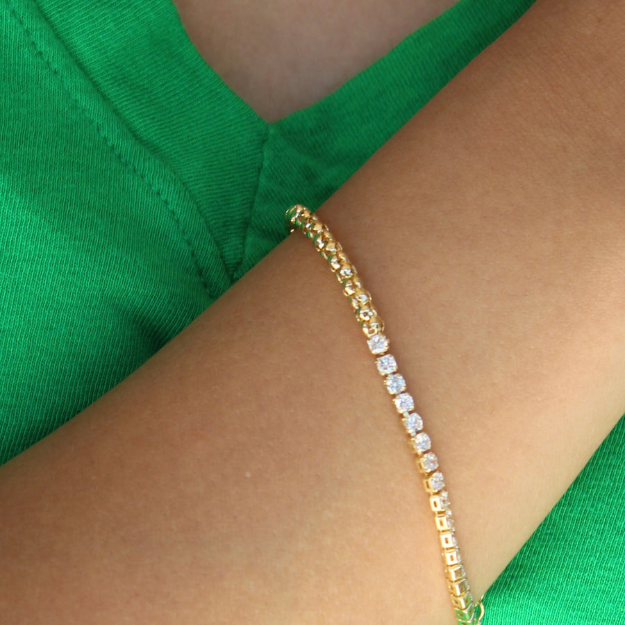 Vivian Grace Jewelry Bracelet Gold Popcorn Tennis Bracelet