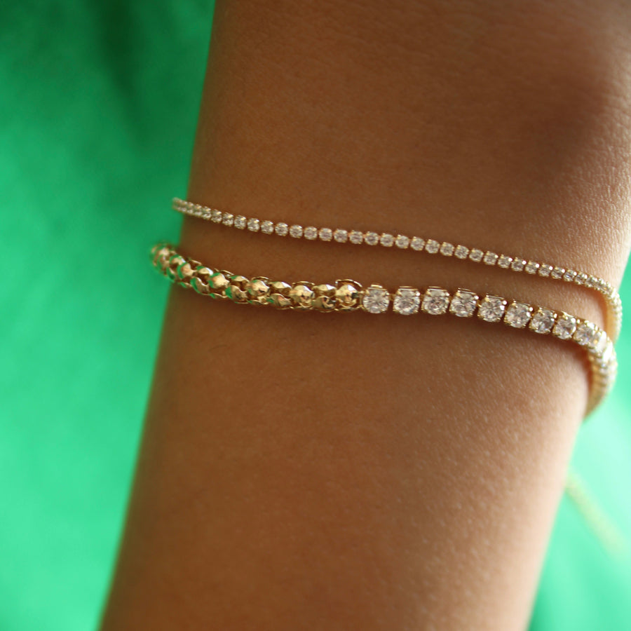 Vivian Grace Jewelry Bracelet Gold Popcorn Tennis Bracelet