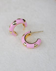 Vivian Grace Jewelry Earrings Baby Pink Enamel Hoop Earrings