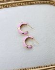Vivian Grace Jewelry Earrings Baby Pink Enamel Hoop Earrings