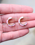 Vivian Grace Jewelry Earrings Baby Pink Enamel Hoop Earrings