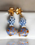 Vivian Grace Jewelry Earrings Floral Fish Painted Porcelain Earrings