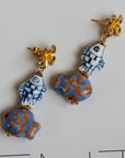 Vivian Grace Jewelry Earrings Floral Fish Painted Porcelain Earrings