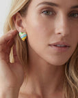 Vivian Grace Jewelry Earrings Gold Bright Enamel Rainbow Heart Earrings