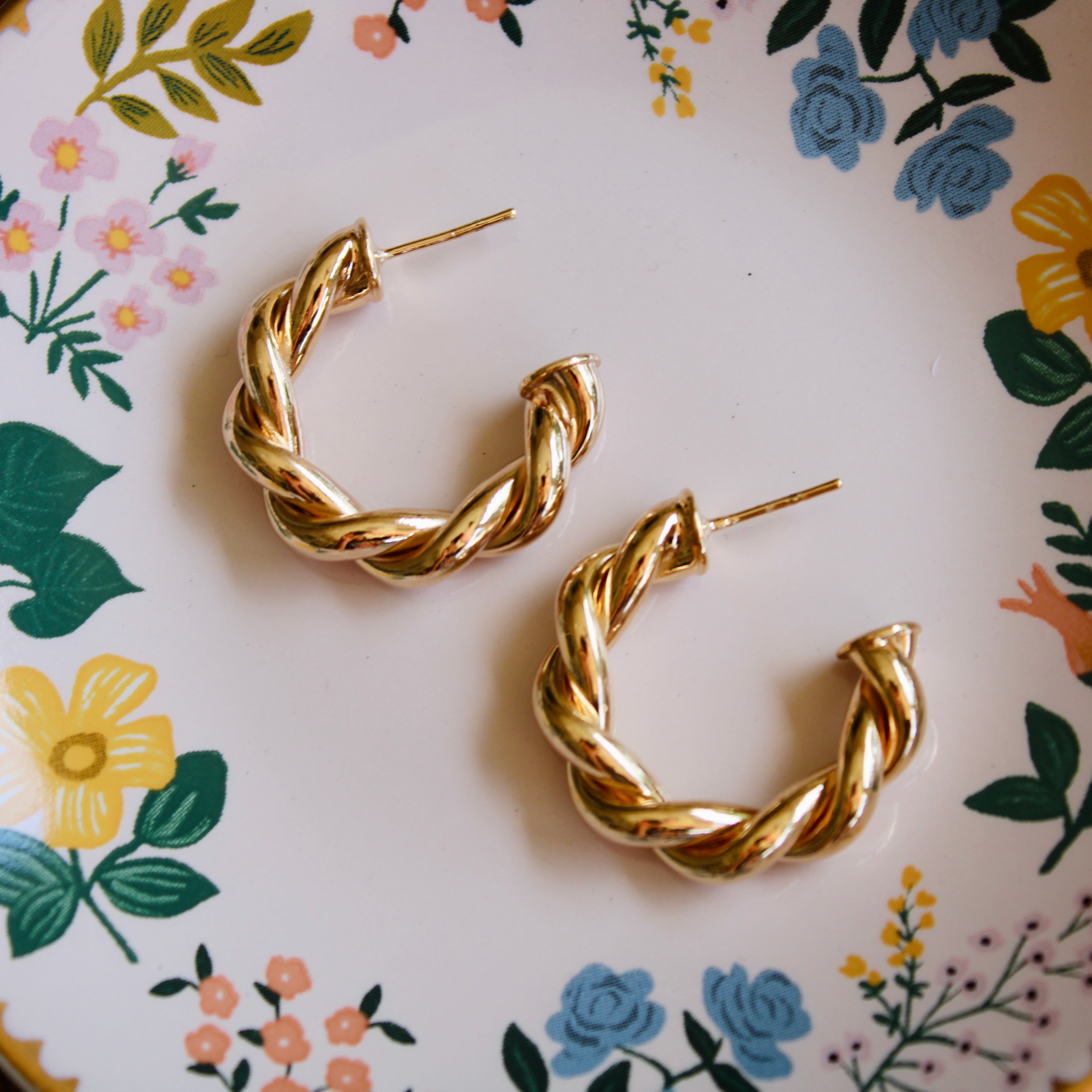 Vivian Grace Jewelry Earrings Gold Gold Twist Hoops