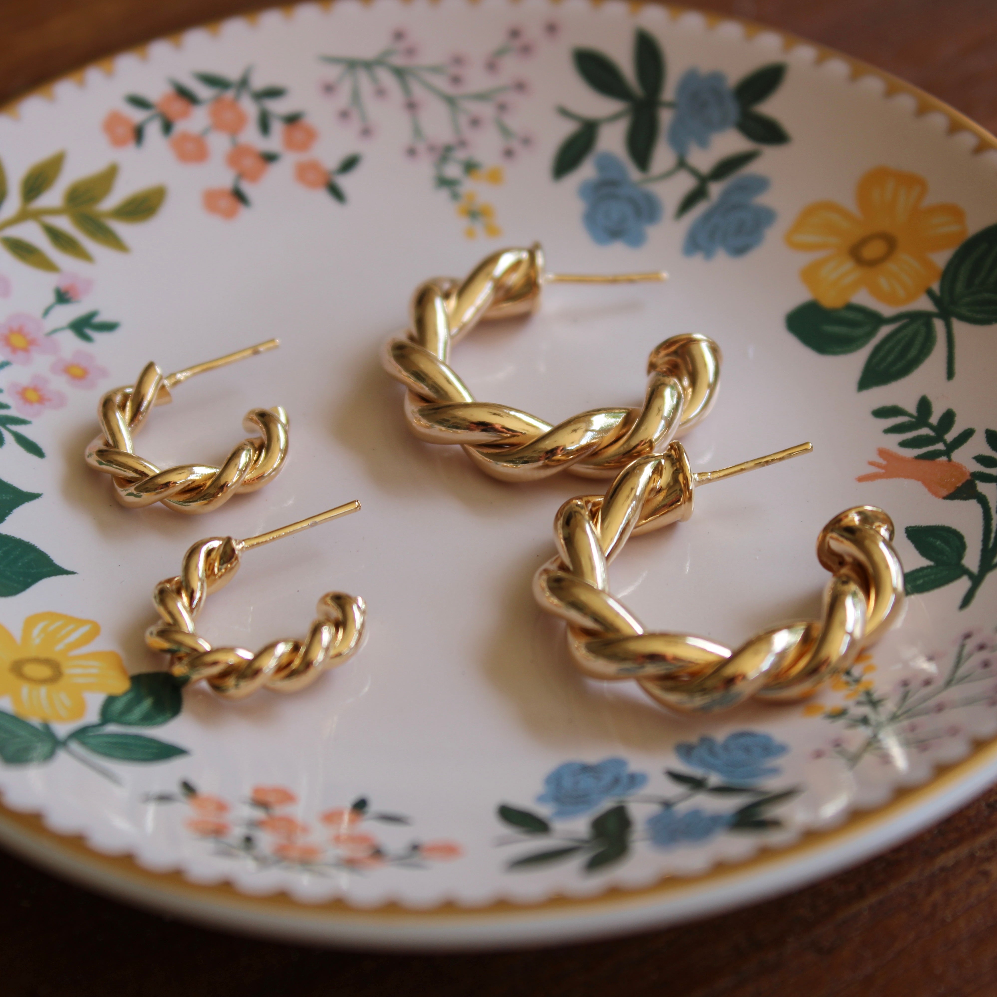 Vivian Grace Jewelry Earrings Gold Gold Twist Hoops