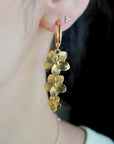 Vivian Grace Jewelry Earrings Gold Hibiscus Drop Earrings- Gold Vermeil