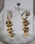 Vivian Grace Jewelry Earrings Gold Hibiscus Drop Earrings- Gold Vermeil