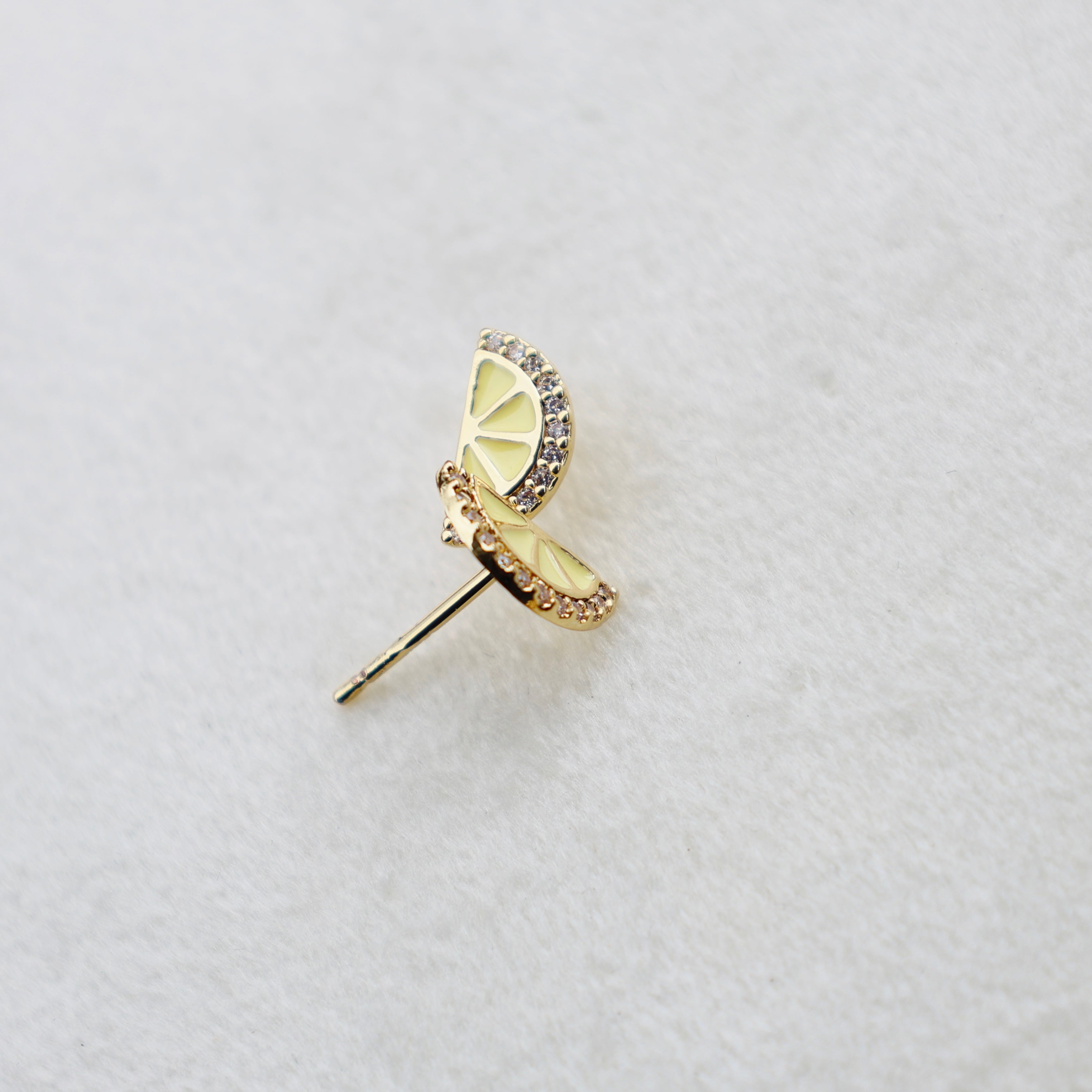 Vivian Grace Jewelry Earrings Tiny Lemon Slice Stud Earrings